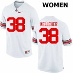 NCAA Ohio State Buckeyes Women's #38 Logan Kelleher White Nike Football College Jersey IYM2745SA